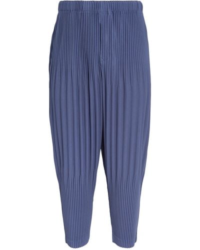 Homme Plissé Issey Miyake Pleated Tapered Pants - Blue
