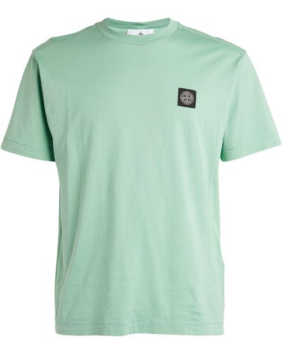 Stone Island Cotton Compass Logo T-shirt - Green
