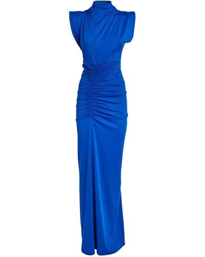 Victoria Beckham Ruched Maxi Dress - Blue