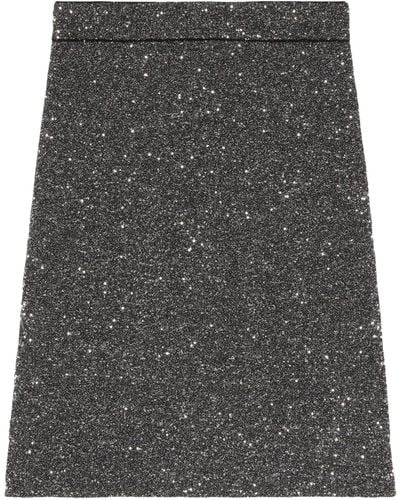 Gucci Sequin-embellished Midi Skirt - Gray