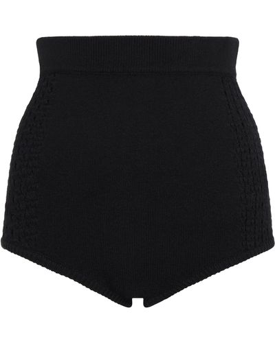 Cashmere In Love Crochet Kira High-waist Shorts - Black
