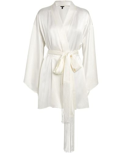 Kiki de Montparnasse Fringed Kimono Robe - White