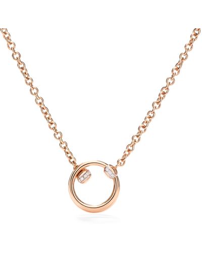 Pomellato Rose Gold And Diamond Together Necklace - Metallic