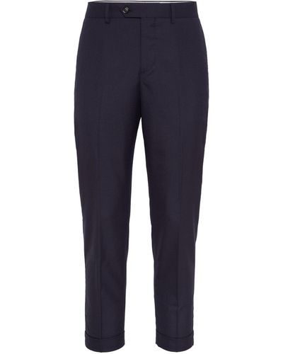 Brunello Cucinelli Cashmere Tailored Trousers - Blue