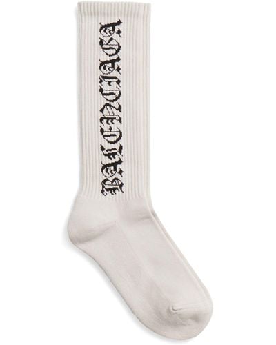 Balenciaga Gothic Logo Socks - White