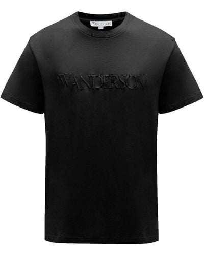 JW Anderson Logo-embroidered T-shirt - Black