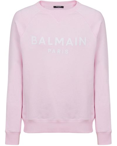 Balmain Cotton Logo Sweatshirt - Pink