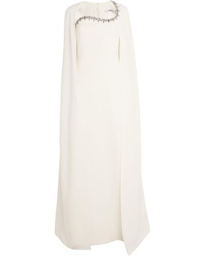 Safiyaa Crystal-embellished Mattia Gown - White