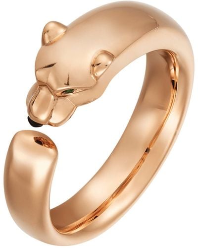 Cartier Rose Gold, Tsavorite Garnet And Onyx Panthère De Ring - White