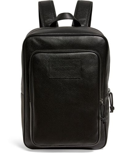 Emporio Armani Tumbled-leather Backpack - Black