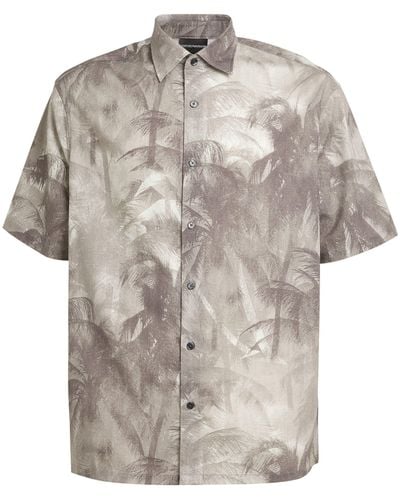 Emporio Armani Tropical Print Shirt - Grey