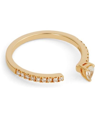 PERSÉE Yellow Gold And Diamond Open Ring - Brown