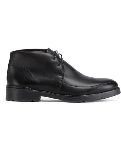 Zegna Leather Cortina Lace-up Boots - Black