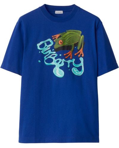 Burberry Cotton Frog Print T-shirt - Blue