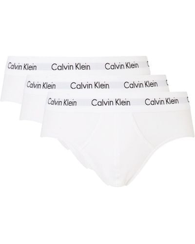 Calvin Klein Three-pack Stretch-cotton Briefs - White