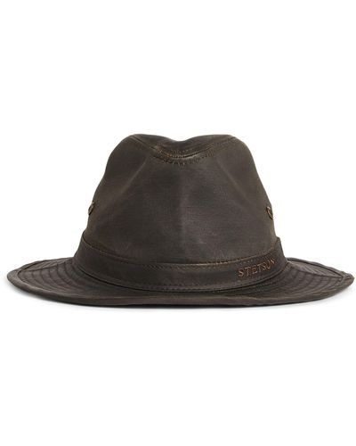 Stetson Waxed Traveller Hat - Brown