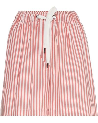 Brunello Cucinelli Cotton-silk Striped Bermuda Shorts - Red