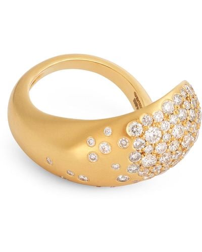 Nada Ghazal Yellow Gold And Diamond Fuse Glamour Ring (size 6) - Metallic
