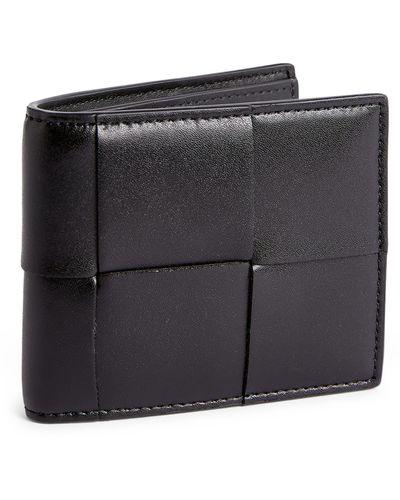 Bottega Veneta Leather Intreccio Bifold Wallet - Grey