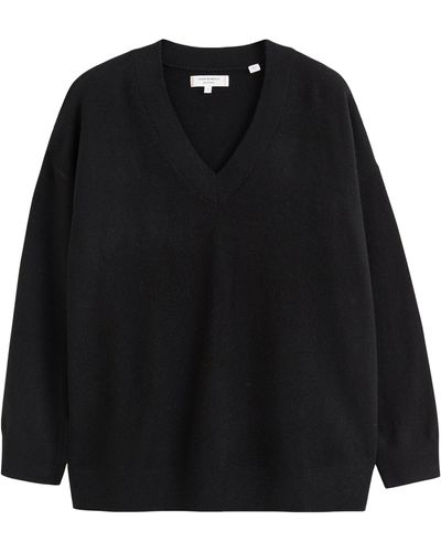 Chinti & Parker Cashmere V-neck Relaxed Sweater - Black