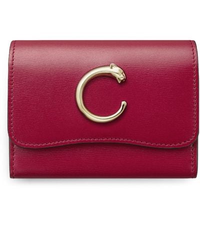Cartier Calfskin Panthère De Mini Wallet - Red