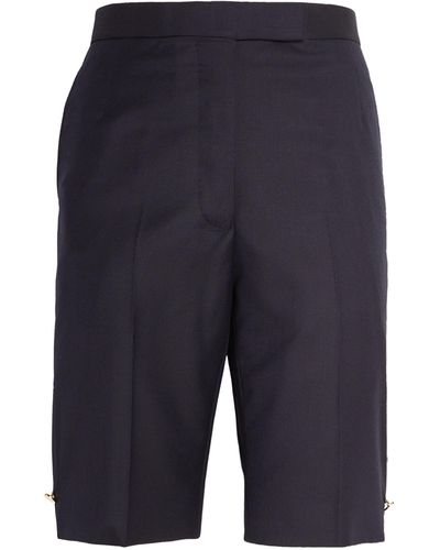 Thom Browne Wool Tailored Shorts - Blue