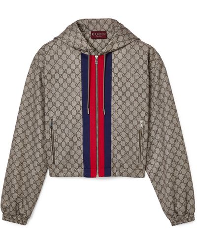 Gucci Gg Hooded Jacket - Brown