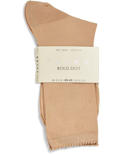 FALKE Organic Cotton-blend Bold Dot Socks - Natural