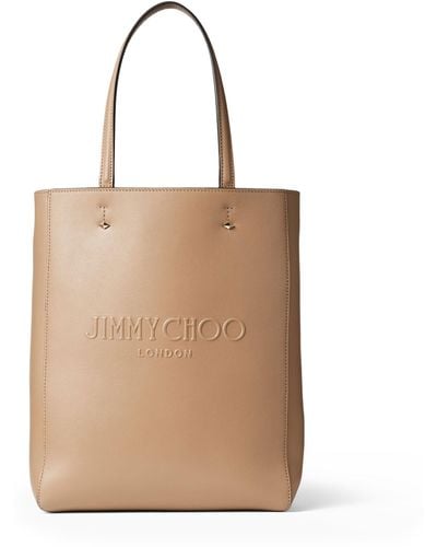 Jimmy Choo Medium Leather Lennie Tote Bag - Natural
