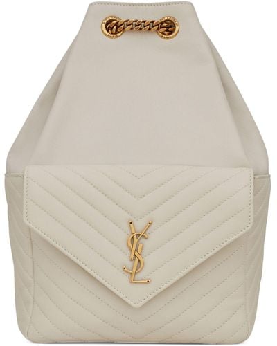 Saint Laurent Quilted Joe Backpack - White