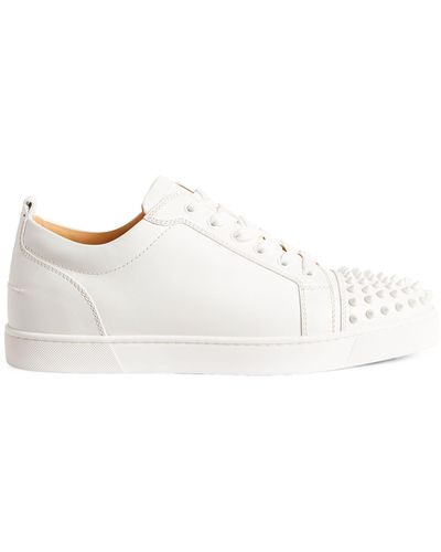 Christian Louboutin Louis Junior Spikes Calfskin Sneakers - White