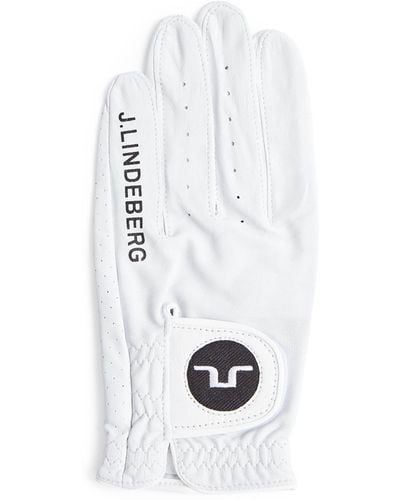 J.Lindeberg Leather Ron Golf Gloves - White
