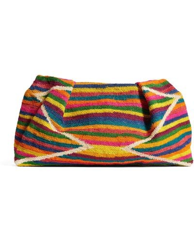 Sensi Studio Medium Toquilla Straw Pouch Bag - Multicolor