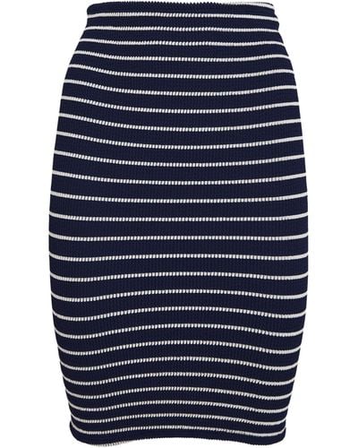 Hunza G Striped Crinkle Mini Skirt - Blue