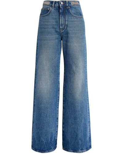 Rabanne Embellished Flared Jeans - Blue