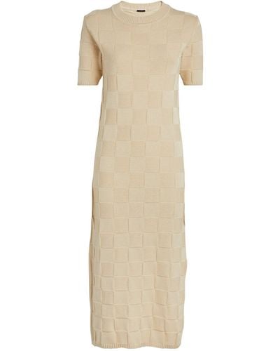 JOSEPH Vichy Textured Knitted Dress - Natural