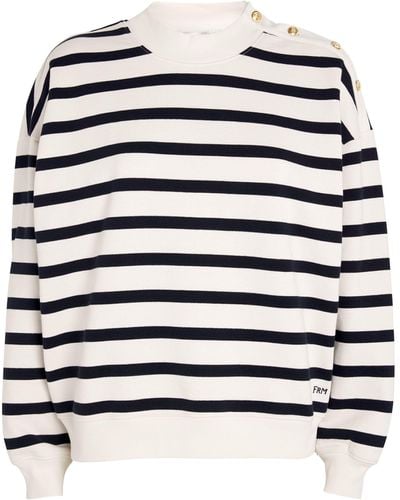 FRAME Cotton Striped Sweatshirt - White
