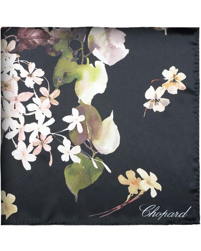 Chopard Silk Happy Flower Pochette Scarf - Black