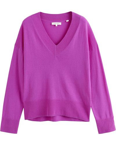 Chinti & Parker Wool-cashmere V-neck Sweater - Purple