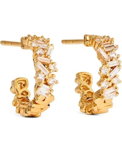 Suzanne Kalan Yellow Gold And Diamond Fireworks Earrings - Metallic