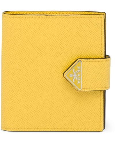 Prada Saffiano Leather Wallet - Yellow