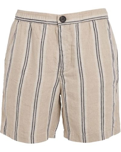 Oliver Spencer Linen Striped Osborne Shorts - Natural