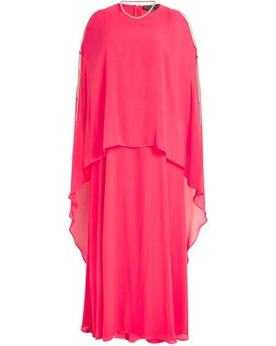 Marina Rinaldi Silk Georgette Maxi Dress - Pink