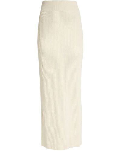 Totême Cotton-blend Ribbed Maxi Skirt - White