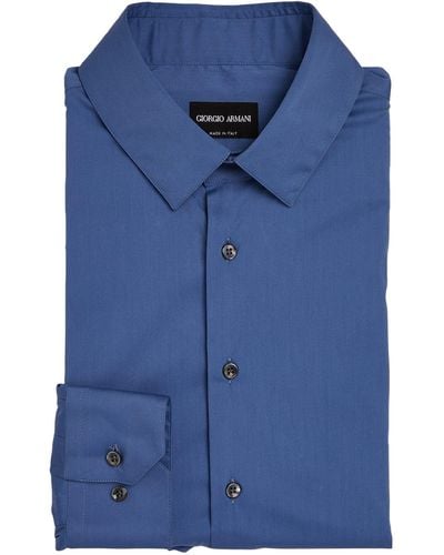 Giorgio Armani Cotton-blend Shirt - Blue