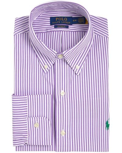 Polo Ralph Lauren Custom-fit Striped Shirt - Purple