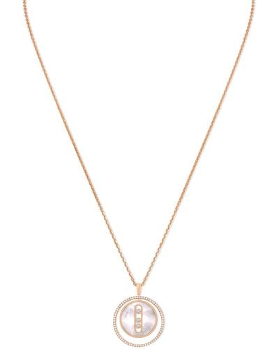 Messika Rose Gold, Diamond And Mother-of-pearl Lucky Move Necklace - Metallic