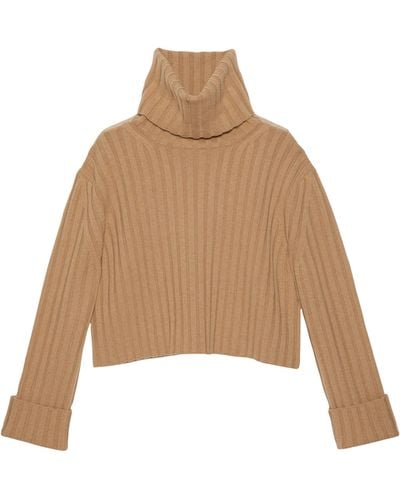Gucci Cashmere-wool Ribbed Sweater - Natural