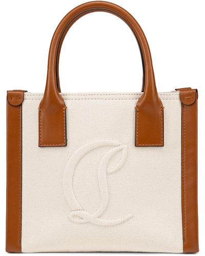 Christian Louboutin By My Side Mini Canvas Tote Bag - Brown