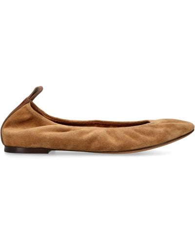 Lanvin Suede Ballet Flats - Brown